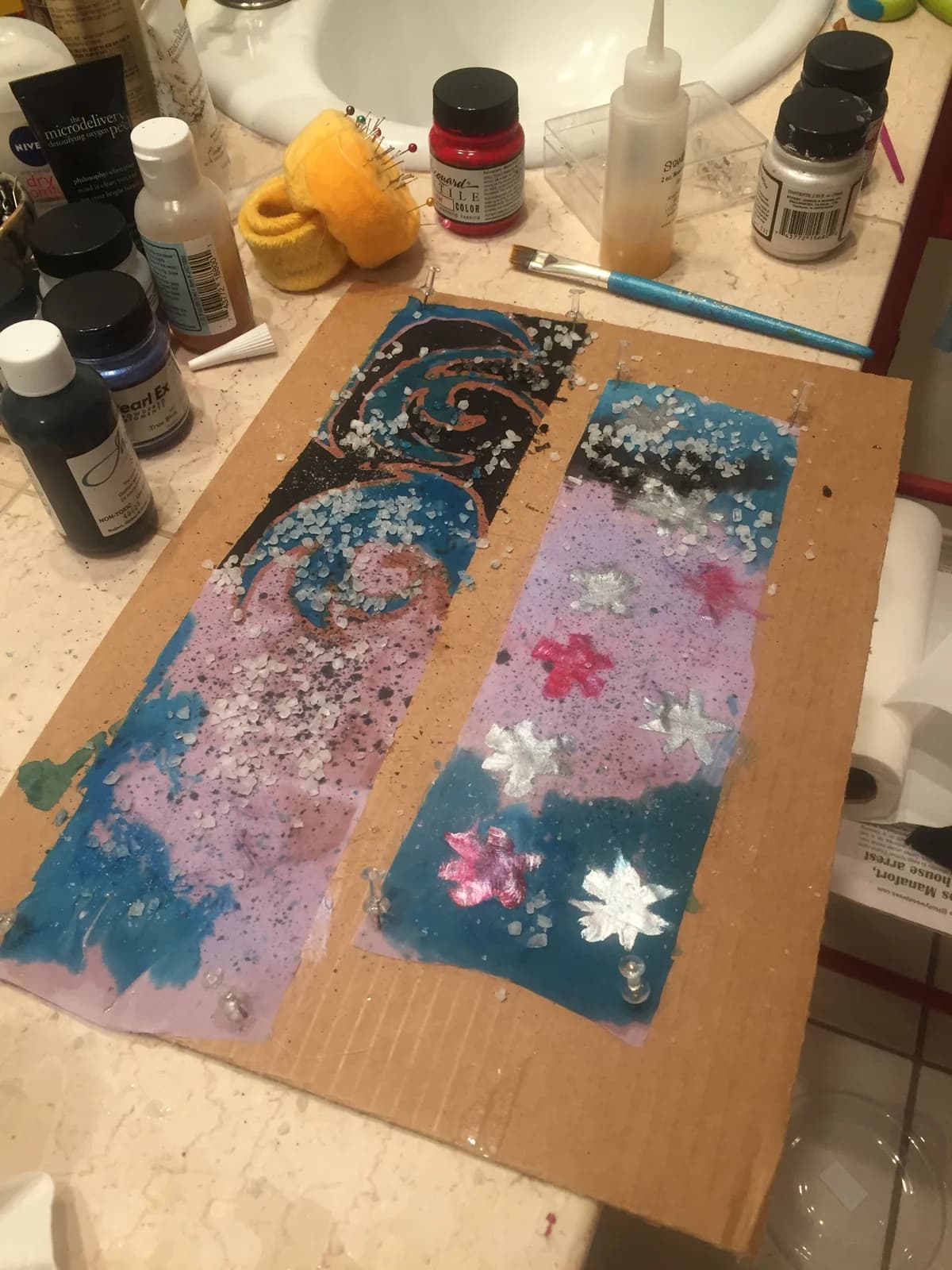 Marbled fabric experiment